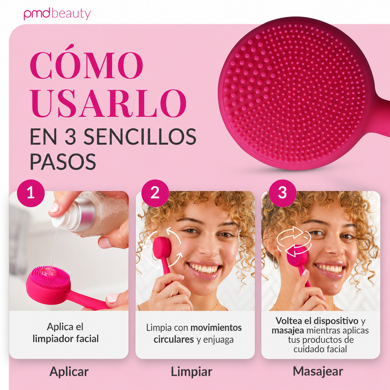 PMD Clean Mini | Cepillo Facial de Silicona para Limpieza Profunda y Rejuvenecimiento Facial