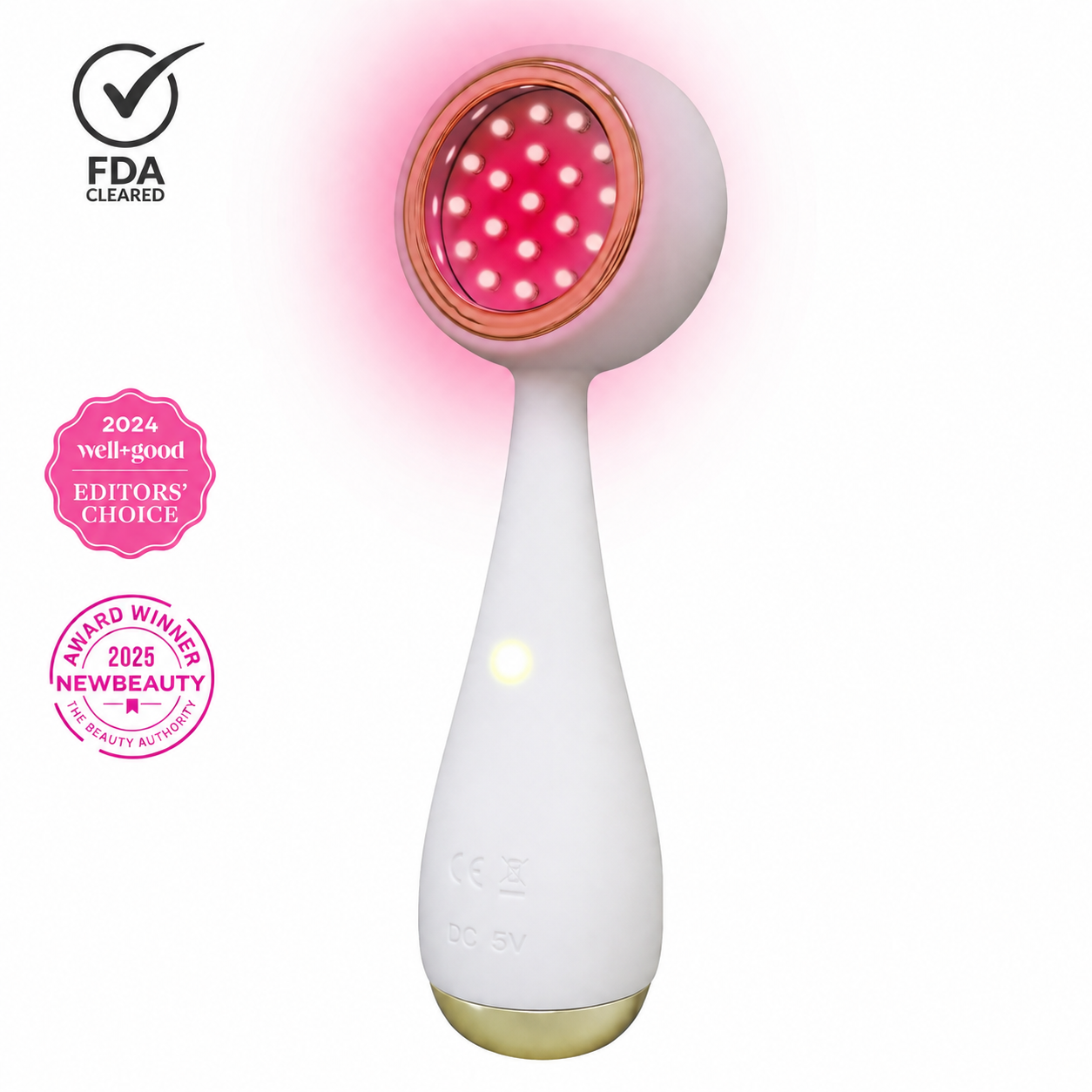 PMD Clean Redvolution Cepillo Facial con Terapia de Luz Roja LED para Limpieza Profunda