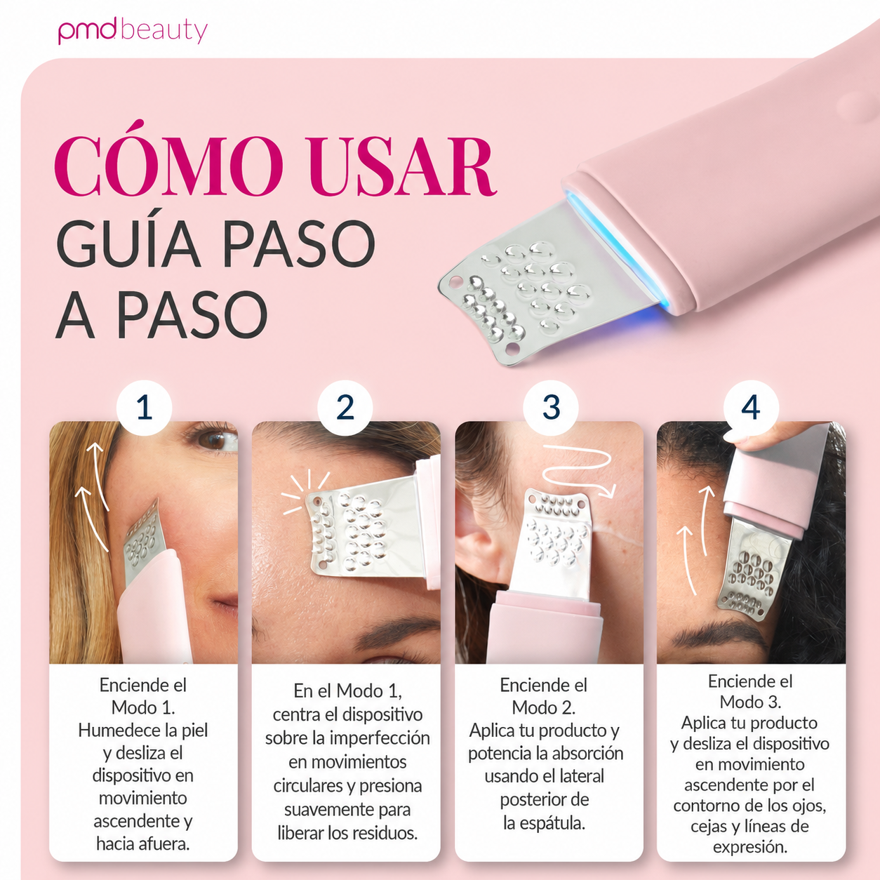 PMD WavePro Dispositivo para Limpieza Profunda de Poros, Eliminación de Puntos Negros y Reafirmación Facial