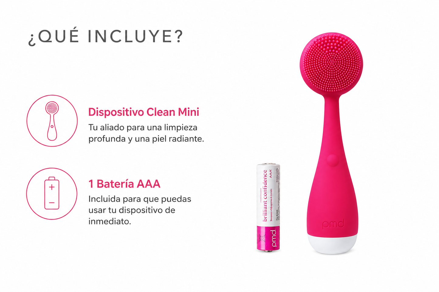 PMD Clean Mini Cepillo Facial de Silicona para Limpieza Profunda y Rejuvenecimiento Facial